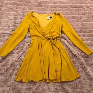 Fall Mustard Yellow Dress